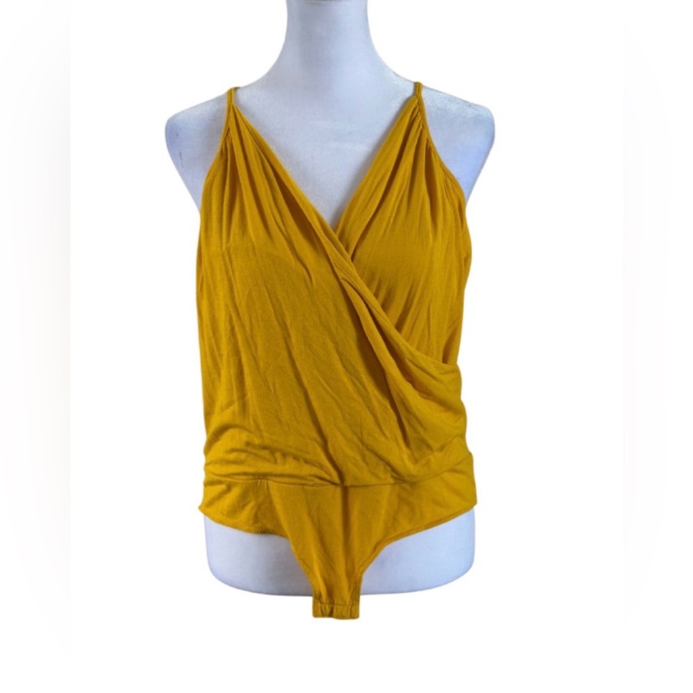 J. Crew Mustard Yellow Wrap Front Bodysuit